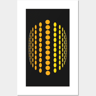 Saffron Warping Dots Illusionary Pattern Posters and Art